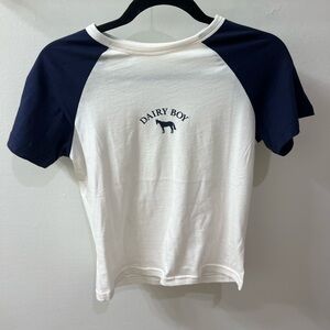 Dairy Boy Navy and White Tee